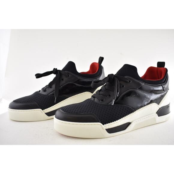 Christian Louboutin Mens Aurelien Flat Black White Neomesh Low Top Sneaker 44 11 - Picture 10 of 12